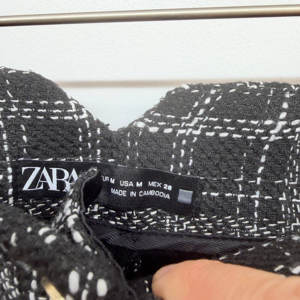 Zara Tweed High Rise Shorts Medium - Picture 4 of 4